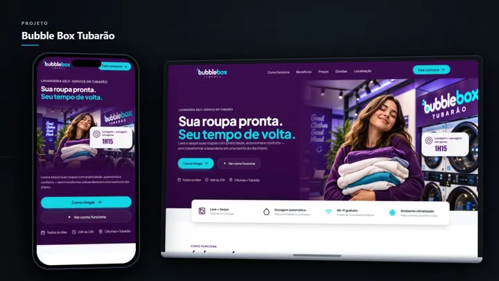 Bubble Box Tubarão: Landing pages