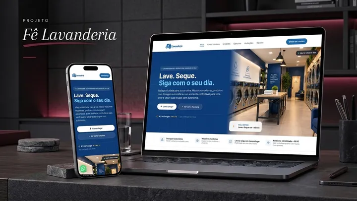 Fê Lavanderia: Landing Page