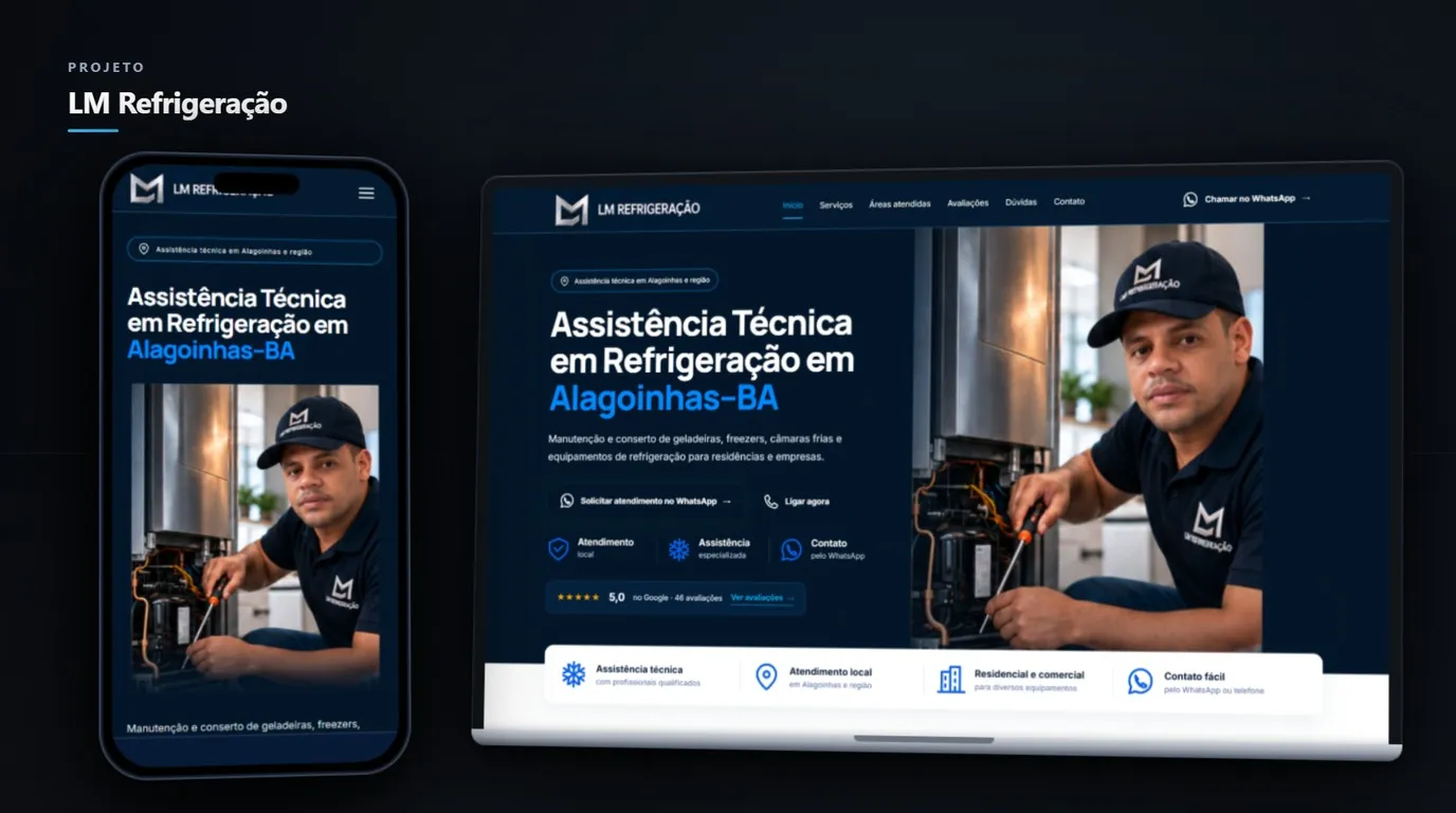 Captura do projeto LM Refrigeração