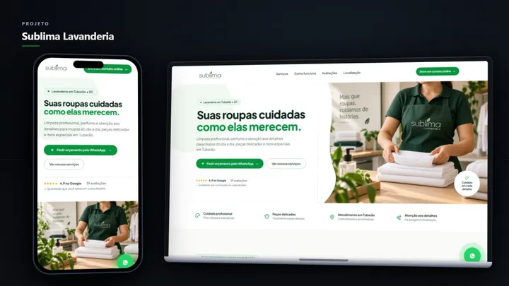 Sublima Lavanderia: Landing pages